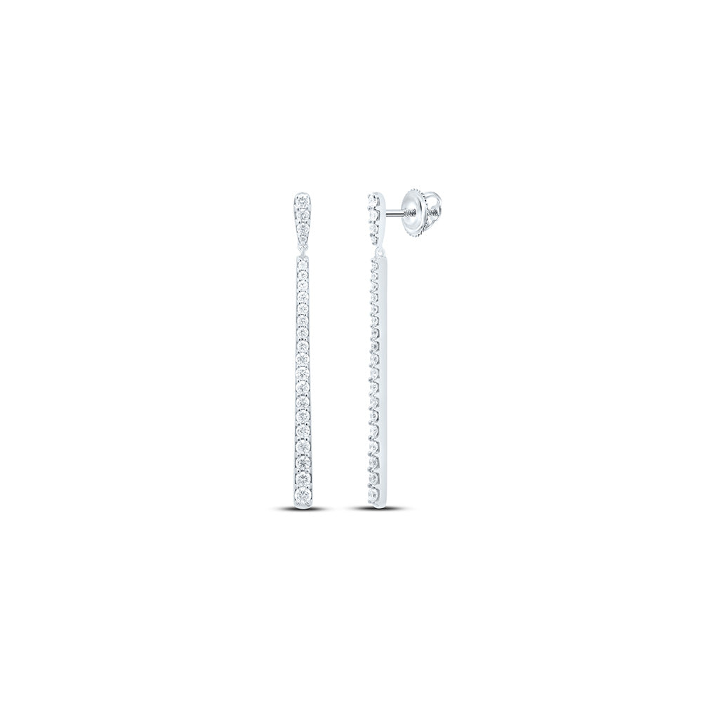 10K Yellow Or White Gold 1Ctw Natural Diamond Cn Fashion Dangling Earring