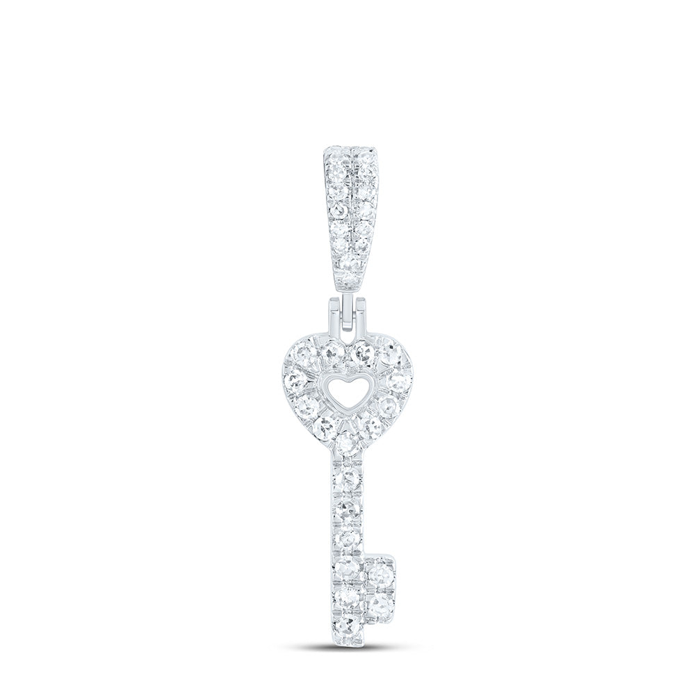 10K Yellow Or White Gold 1/6 Cttw Natural Diamond Nk Fashion Key Pendant