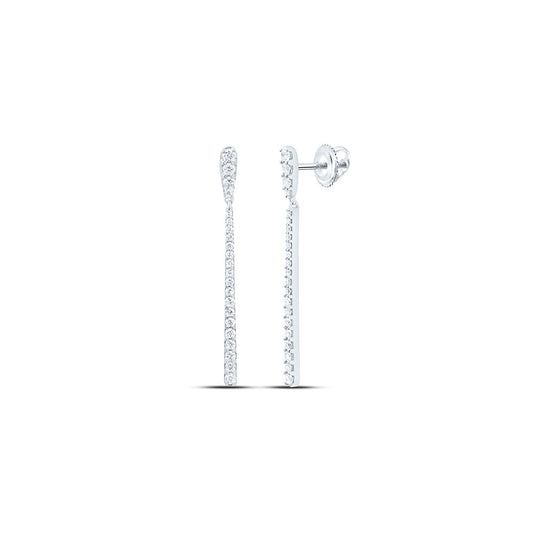 10K White Gold 1/2Ctw Natural Diamond Cn Fashion Dangling Earring