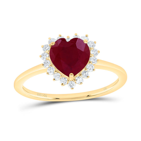 14K Yellow Or White Gold 1/5 Cttw Natural Diamond Cn 7Mm Heart Natural Gem Heart Bridal Anniversary Wedding Engagement Band Ring