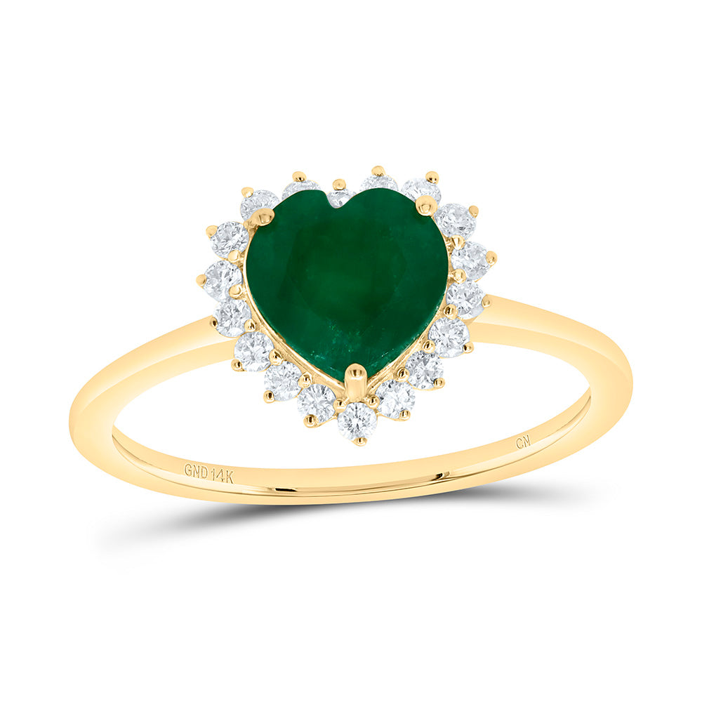14K Yellow Or White Gold 1/5 Cttw Natural Diamond Cn 7Mm Heart Natural Gem Heart Bridal Anniversary Wedding Engagement Band Ring