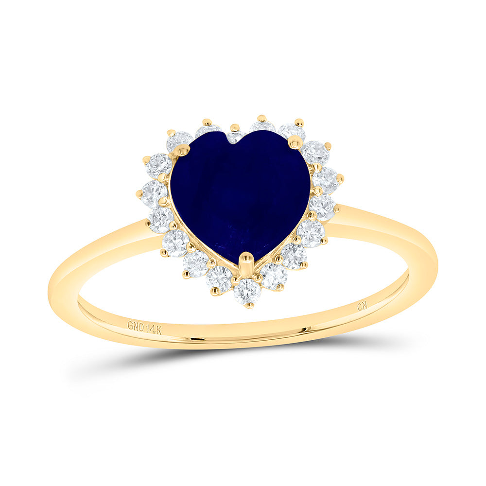 14K Yellow Or White Gold 1/5 Cttw Natural Diamond Cn 7Mm Heart Natural Gem Heart Bridal Anniversary Wedding Engagement Band Ring