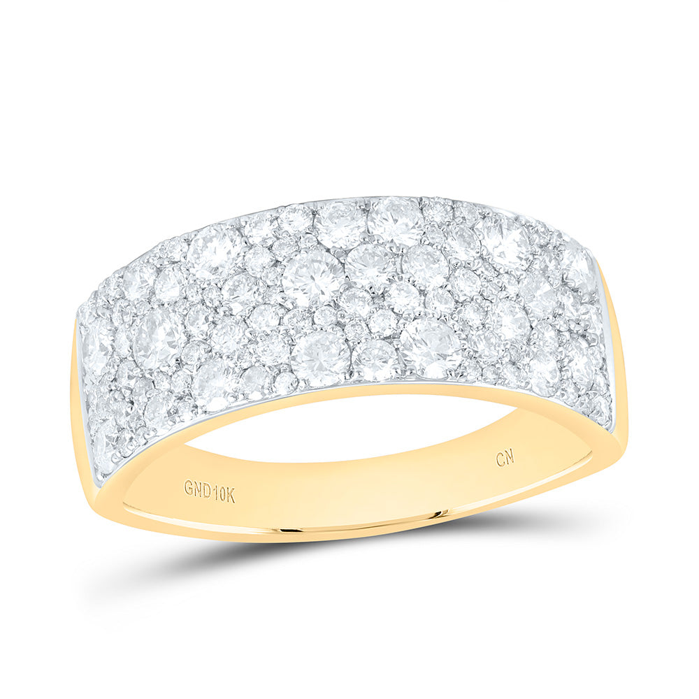 10K Yellow Or White Gold 1 7/8 Cttw Natural Diamond Cn Mens Bridal Anniversary Wedding Engagement Band Ring