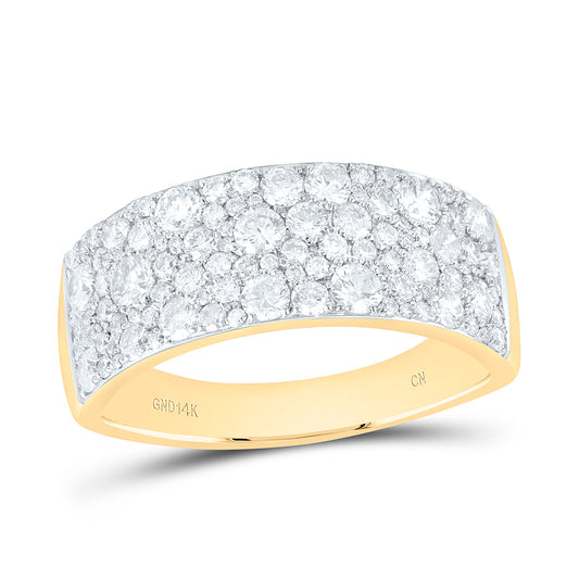 14K Yellow Or White Or Rose Gold 1 7/8 Cttw Natural Diamond Cn Mens Bridal Anniversary Wedding Engagement Band Ring