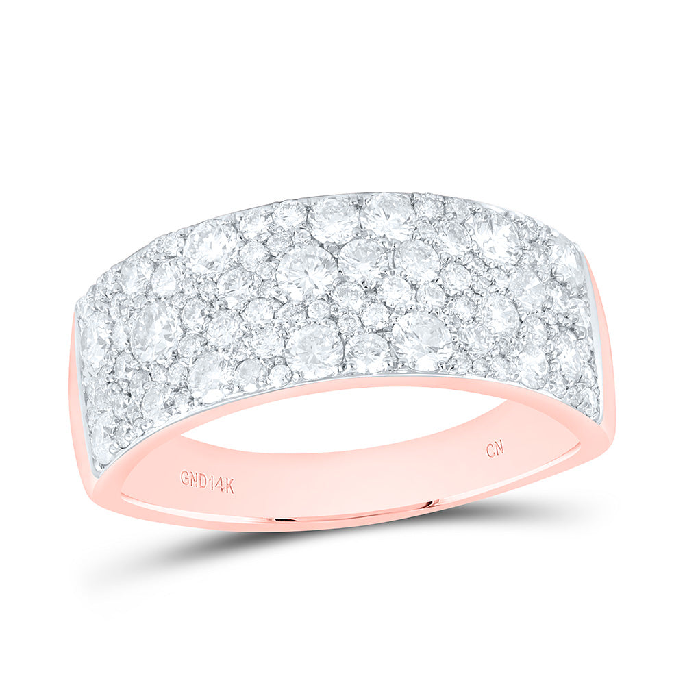 14K Yellow Or White Or Rose Gold 1 7/8 Cttw Natural Diamond Cn Mens Bridal Anniversary Wedding Engagement Band Ring