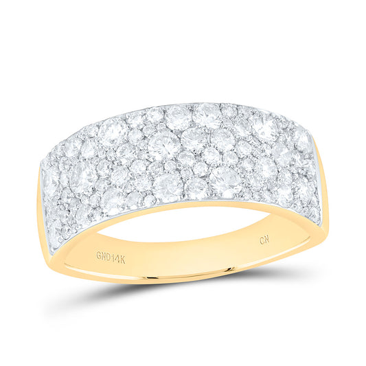 14K Yellow Or White Gold 1 7/8 Cttw Natural Diamond Cn Fashion Bridal Anniversary Wedding Engagement Band Ring