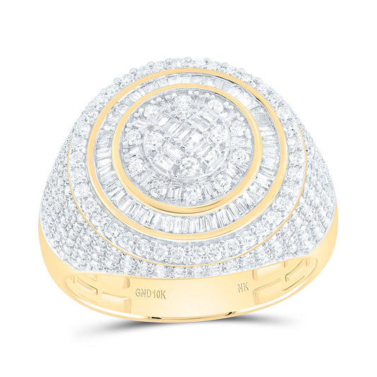 10K Yellow Gold 1 7/8 Cttw Natural Diamond Nk Round Mens Bridal Anniversary Wedding Engagement Band Ring