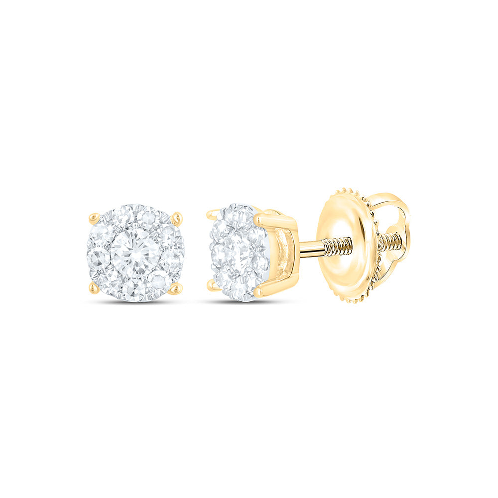 10K Yellow Or White Gold 1/4 Cttw Natural Diamond Nk Fashion Round Earring