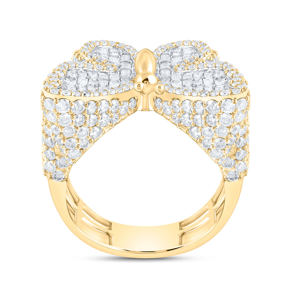 10K Yellow Gold 4 3/4 Cttw Natural Diamond Nk Fashion Butterfly Bridal Anniversary Wedding Engagement Band Ring