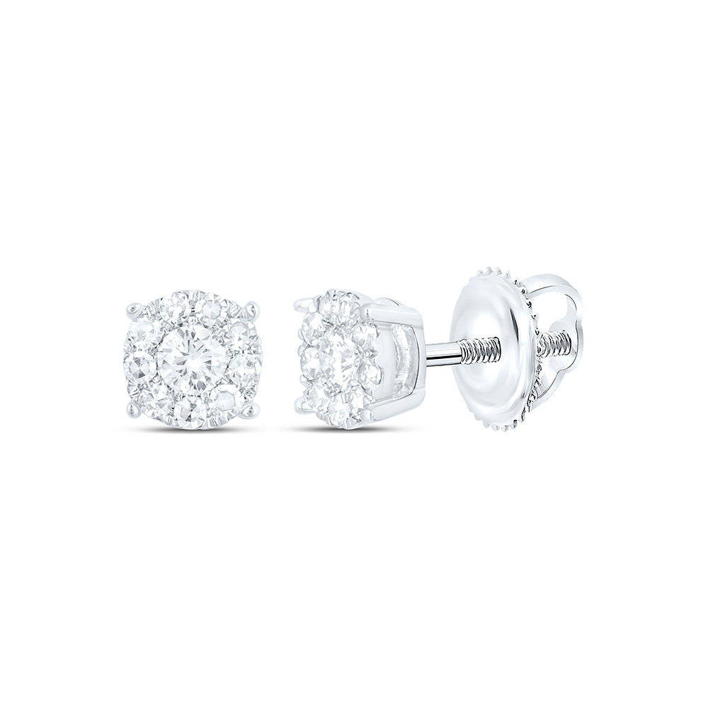 10K Yellow Or White Gold 1/4 Cttw Natural Diamond Nk Fashion Round Earring