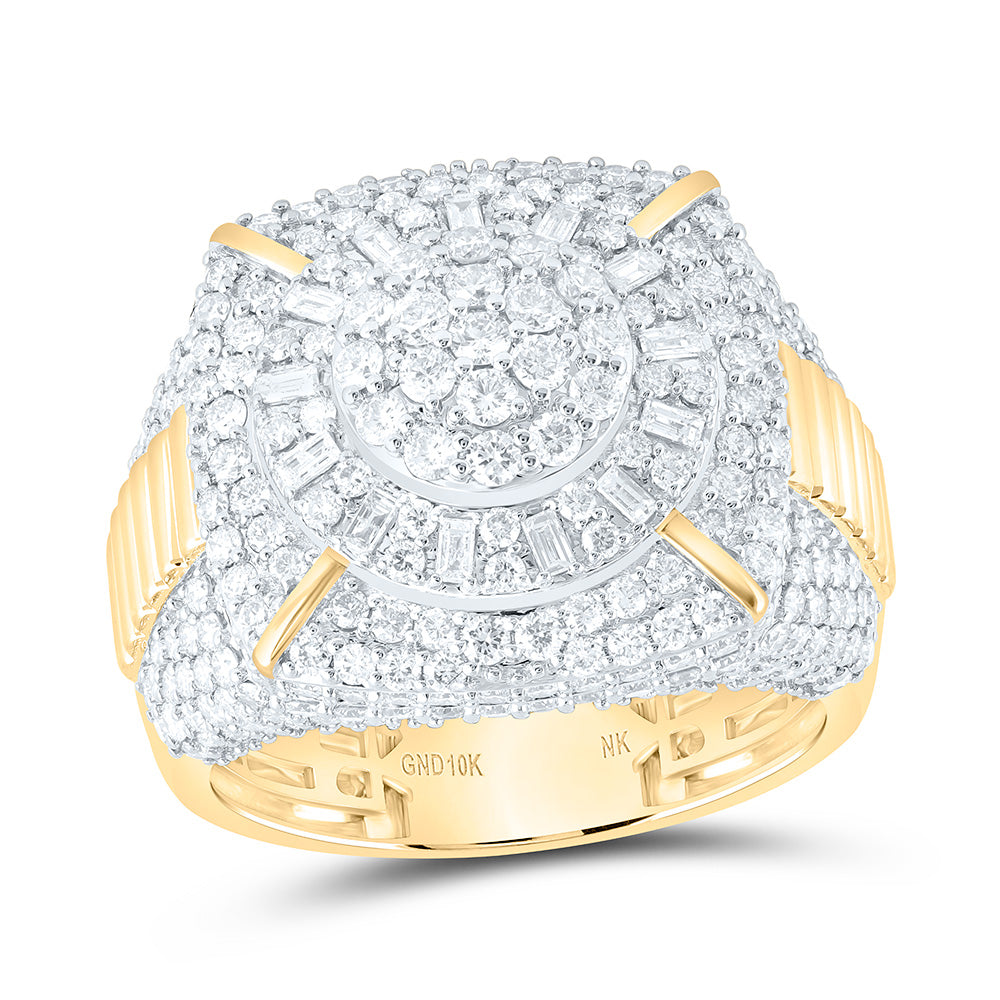 10K Yellow Gold 3 Cttw Natural Diamond Nk Mens Bridal Anniversary Wedding Engagement Band Ring