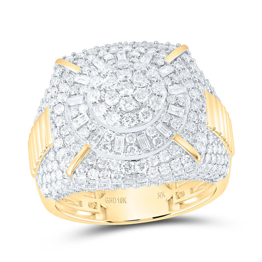 10K Yellow Gold 3 Cttw Natural Diamond Nk Mens Bridal Anniversary Wedding Engagement Band Ring