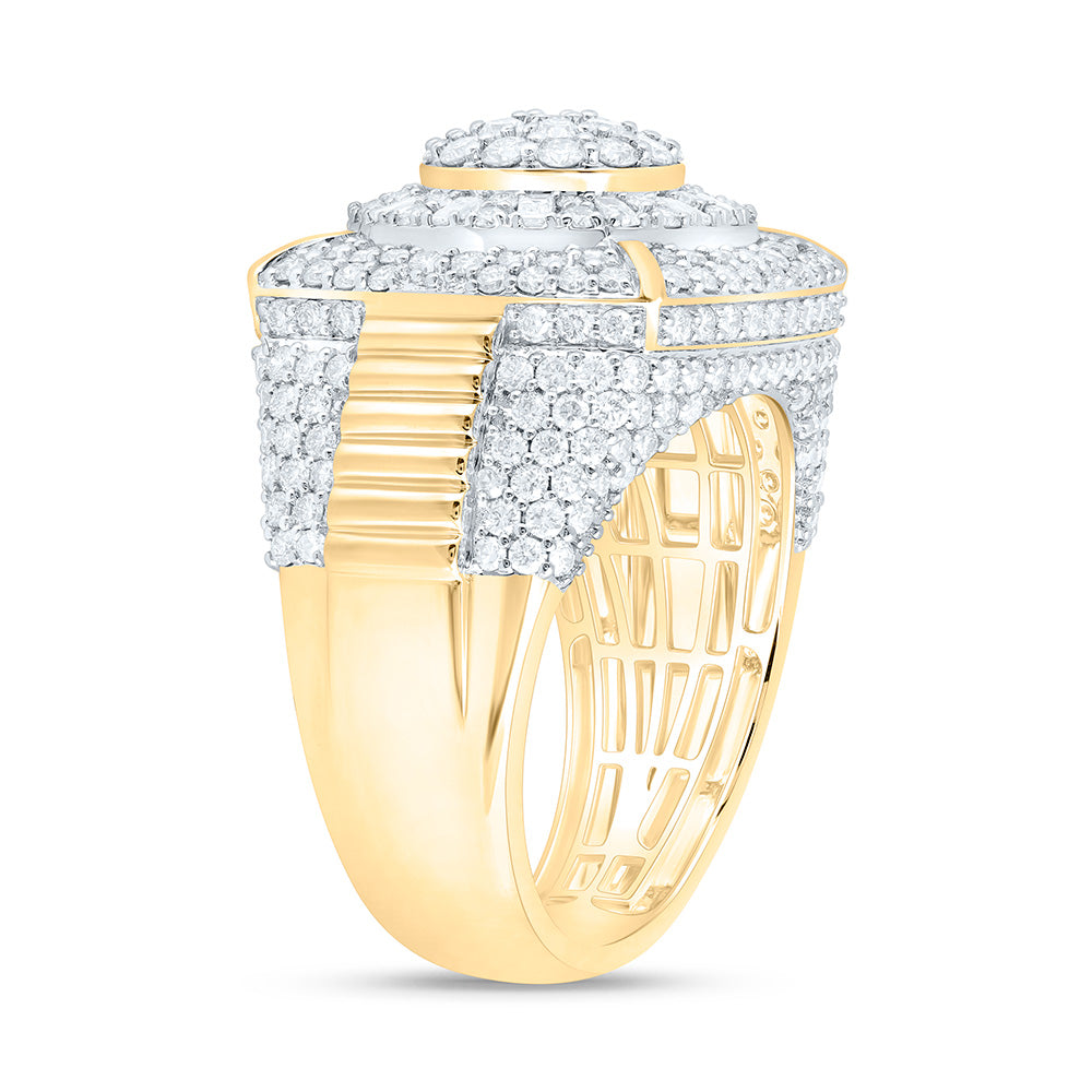 10K Yellow Gold 3 Cttw Natural Diamond Nk Mens Bridal Anniversary Wedding Engagement Band Ring