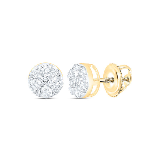 10K Yellow Or White Gold 1/3 Cttw Natural Diamond Nk Fashion Round Earring, L: 5.5 Mm x W: 5.5 Mm