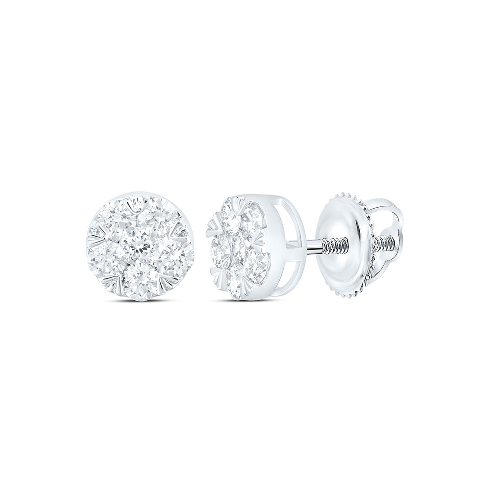10K Yellow Or White Gold 1/3 Cttw Natural Diamond Nk Fashion Round Earring, L: 5.5 Mm x W: 5.5 Mm