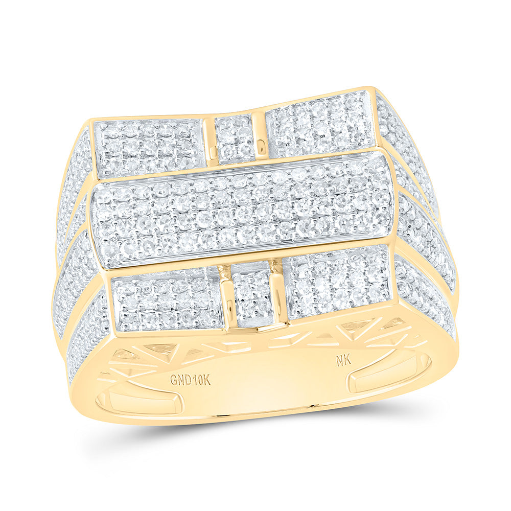10K Yellow Gold 1 Cttw Natural Diamond Nk Mens Bridal Anniversary Wedding Engagement Band Ring