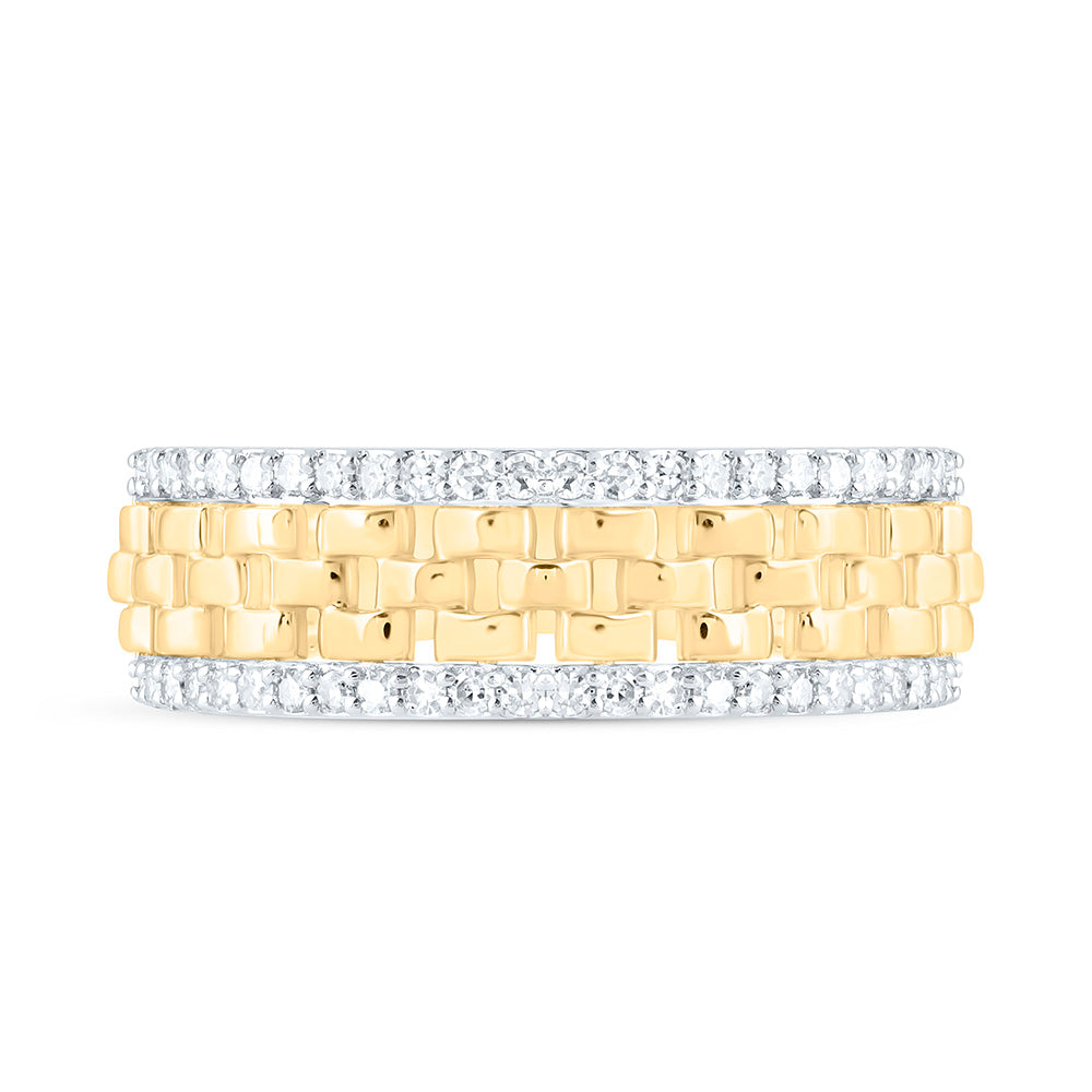 10K Yellow Gold 3/8 Cttw Natural Diamond Nk Mens Bridal Anniversary Wedding Engagement Band Ring