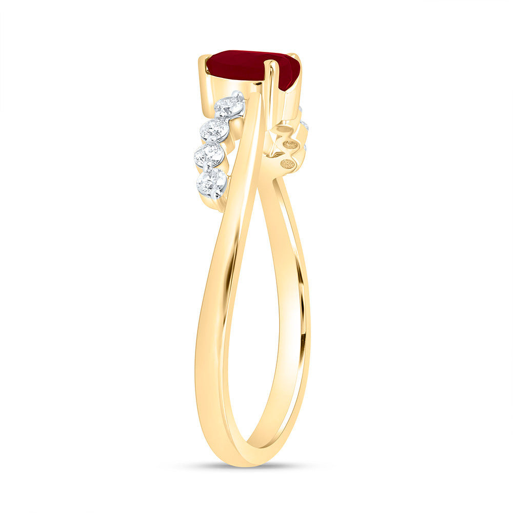 14K Yellow Or White Gold 1/8 Cttw Natural Diamond Ana M 5Mm Heart Natural Gem Heart Bridal Anniversary Wedding Engagement Band Ring
