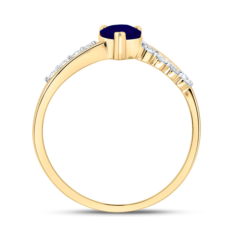 14K Yellow Or White Gold 1/8 Cttw Natural Diamond Ana M 5Mm Heart Natural Gem Heart Bridal Anniversary Wedding Engagement Band Ring