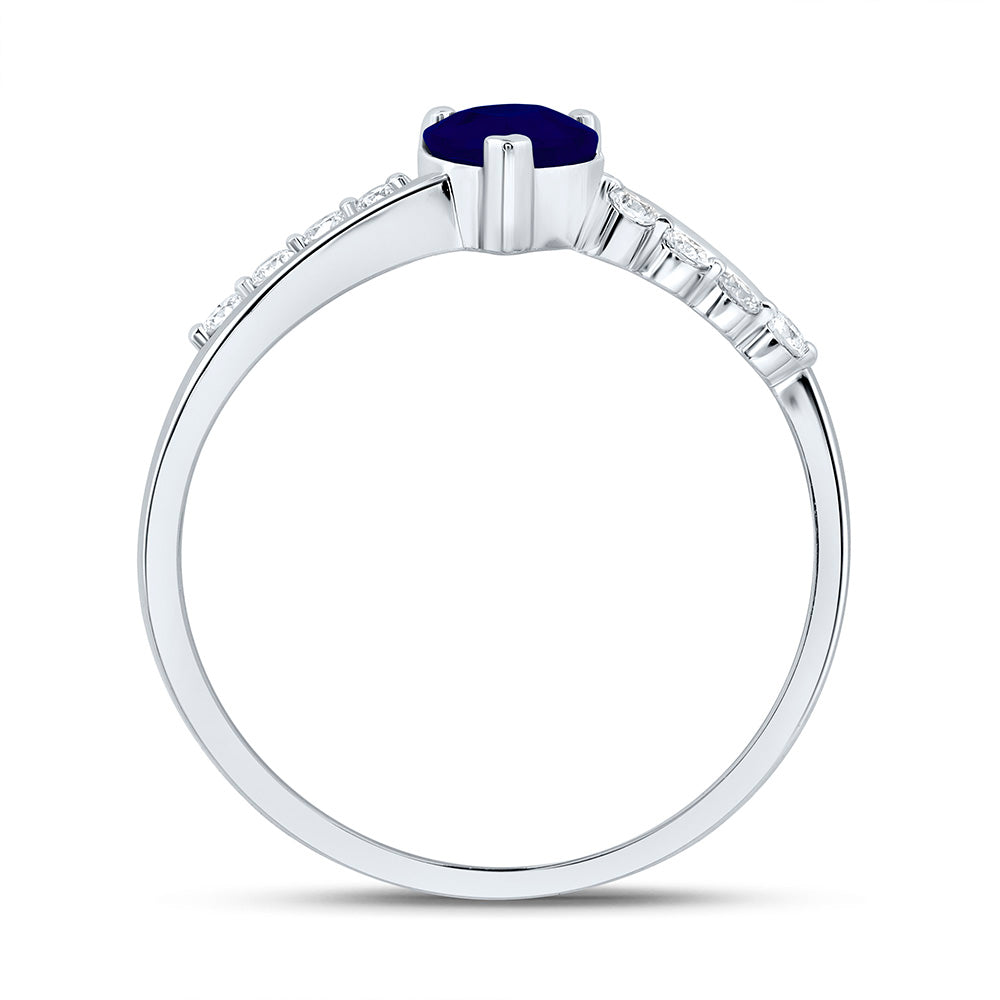 14K Yellow Or White Gold 1/8 Cttw Natural Diamond Ana M 5Mm Heart Natural Gem Heart Bridal Anniversary Wedding Engagement Band Ring