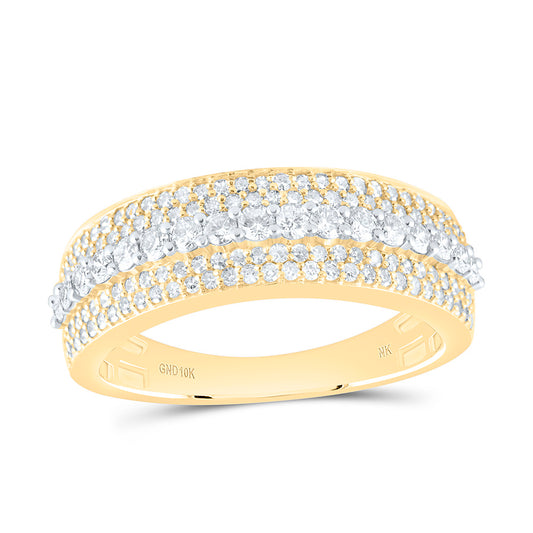 10K Yellow Gold 1 Cttw Natural Diamond Mens Band