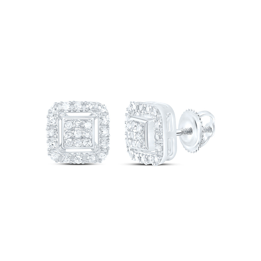 Sterling Silver 1/6 Cttw Natural Diamond Ascher Earring