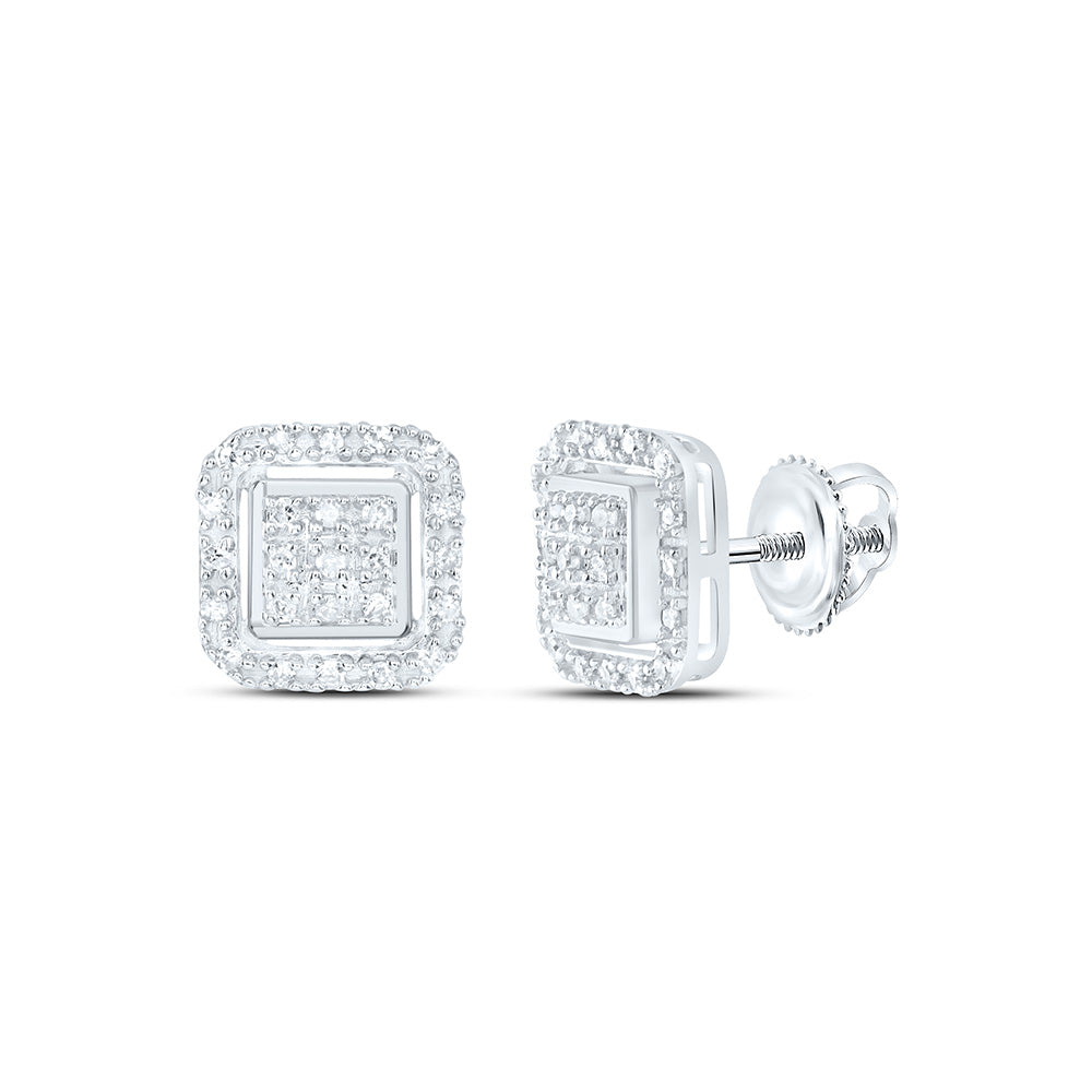 Sterling Silver 1/5 Cttw Natural Diamond Ascher Earring