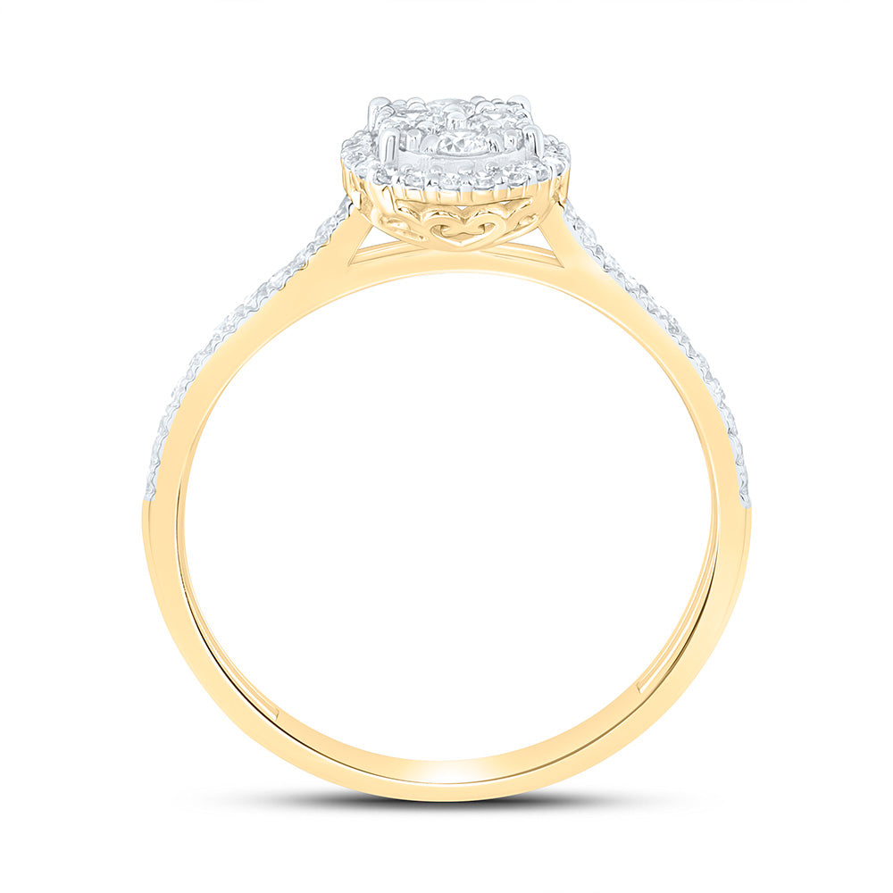 10K Yellow Or White Gold 1/2 Cttw Natural Diamond Nk Fashion Oval Bridal Anniversary Wedding Engagement Band Ring