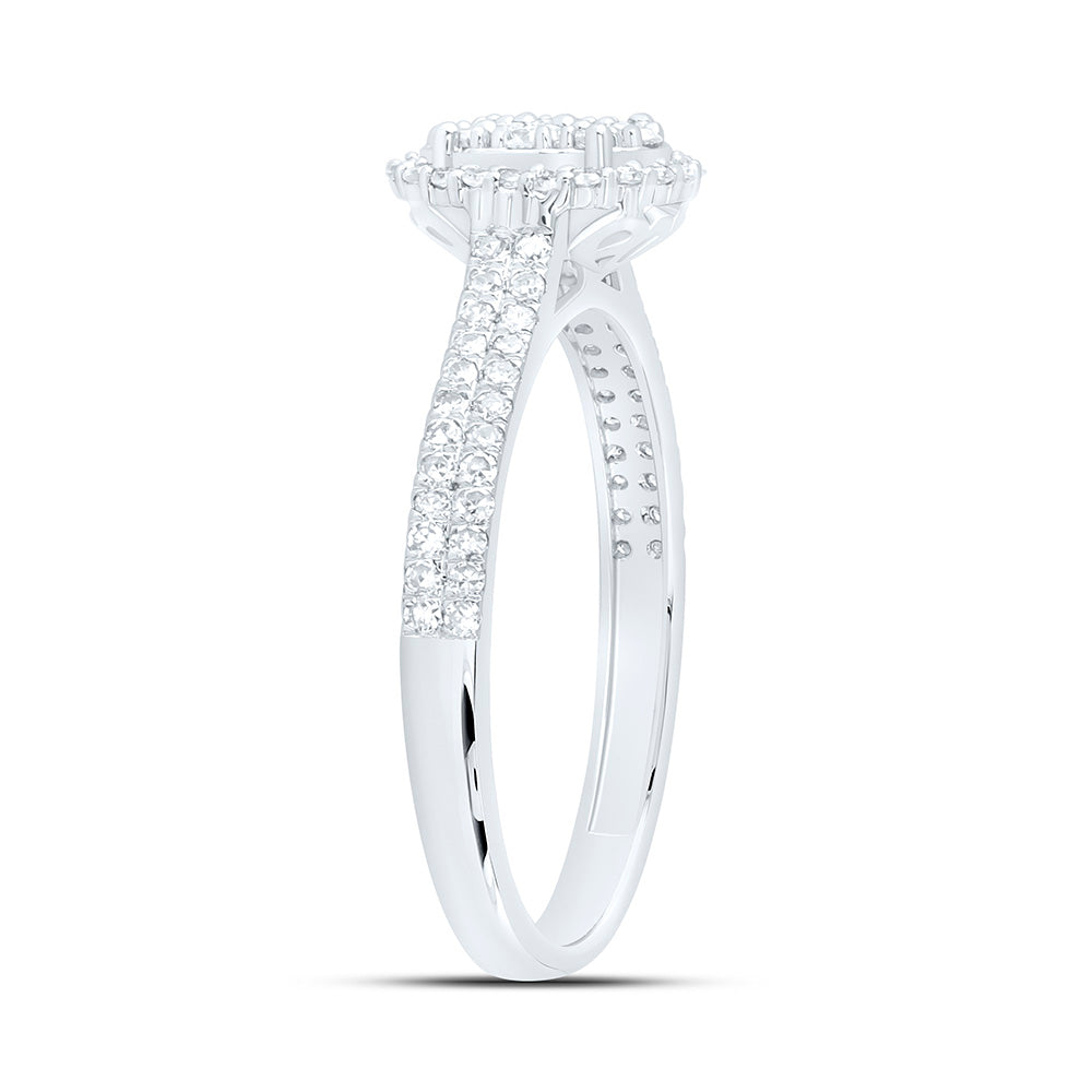 10K Yellow Or White Gold 1/2 Cttw Natural Diamond Nk Fashion Oval Bridal Anniversary Wedding Engagement Band Ring