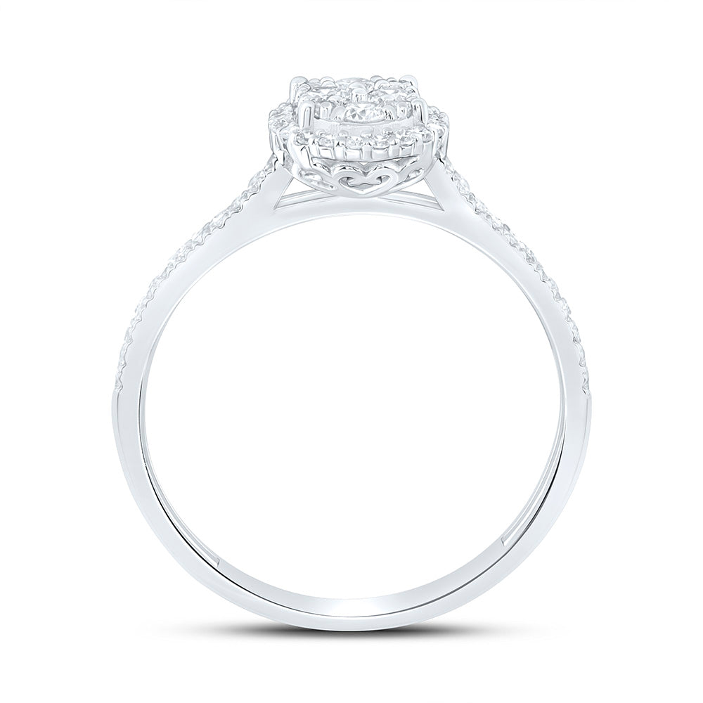 10K Yellow Or White Gold 1/2 Cttw Natural Diamond Nk Fashion Oval Bridal Anniversary Wedding Engagement Band Ring