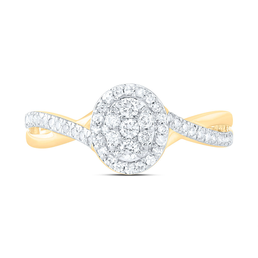 10K Yellow Or White Gold 1/3 Cttw Natural Diamond Nk Fashion Oval Bridal Anniversary Wedding Engagement Band Ring