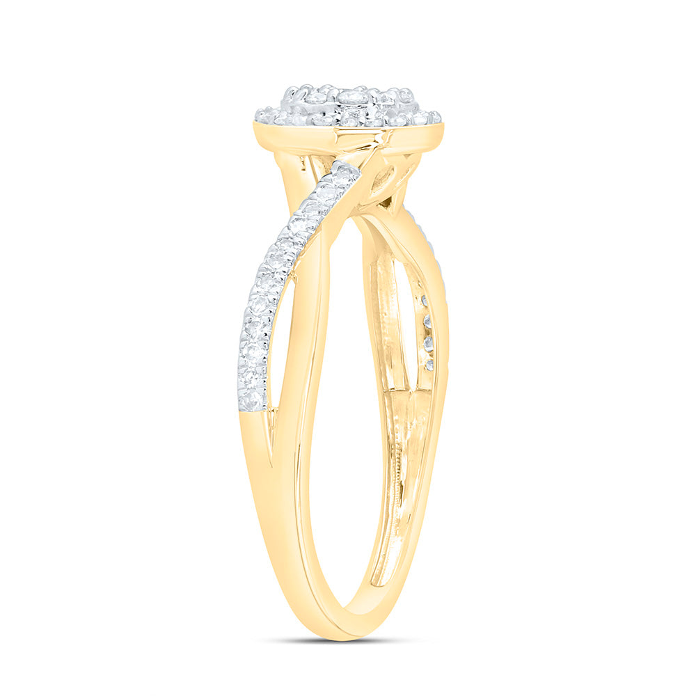 10K Yellow Or White Gold 1/3 Cttw Natural Diamond Nk Fashion Oval Bridal Anniversary Wedding Engagement Band Ring