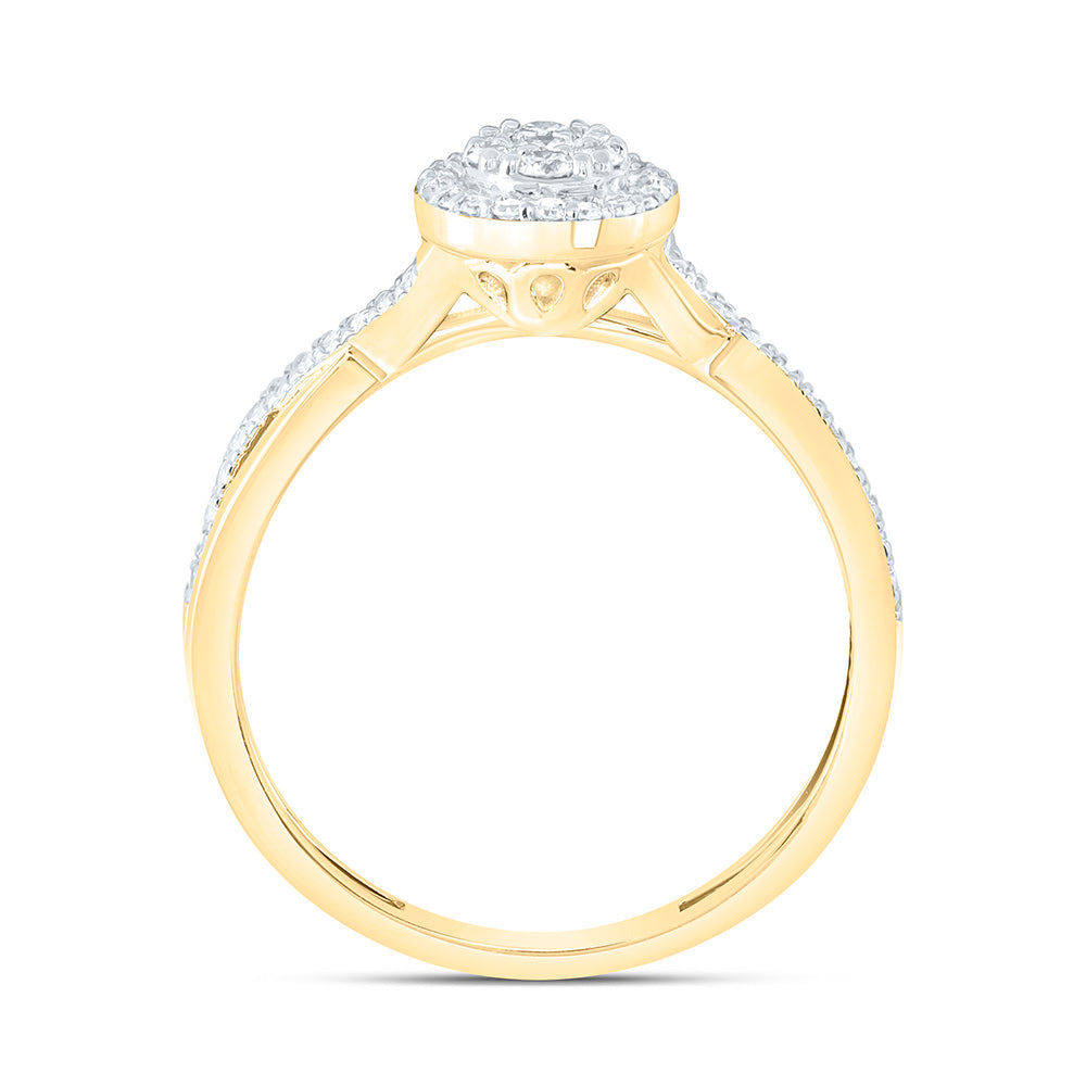 10K Yellow Or White Gold 1/3 Cttw Natural Diamond Nk Fashion Oval Bridal Anniversary Wedding Engagement Band Ring