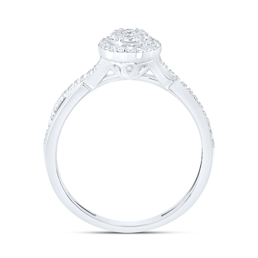10K Yellow Or White Gold 1/3 Cttw Natural Diamond Nk Fashion Oval Bridal Anniversary Wedding Engagement Band Ring