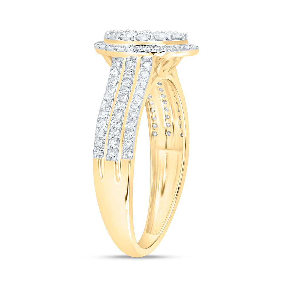 10K Yellow Or White Gold 5/8 Cttw Natural Diamond Nk Fashion Pear Bridal Anniversary Wedding Engagement Band Ring