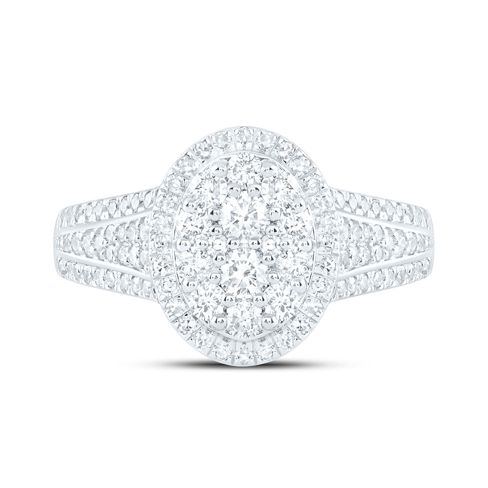 10K Yellow Or White Gold 3/4 Cttw Natural Diamond Nk Fashion Oval Bridal Anniversary Wedding Engagement Band Ring