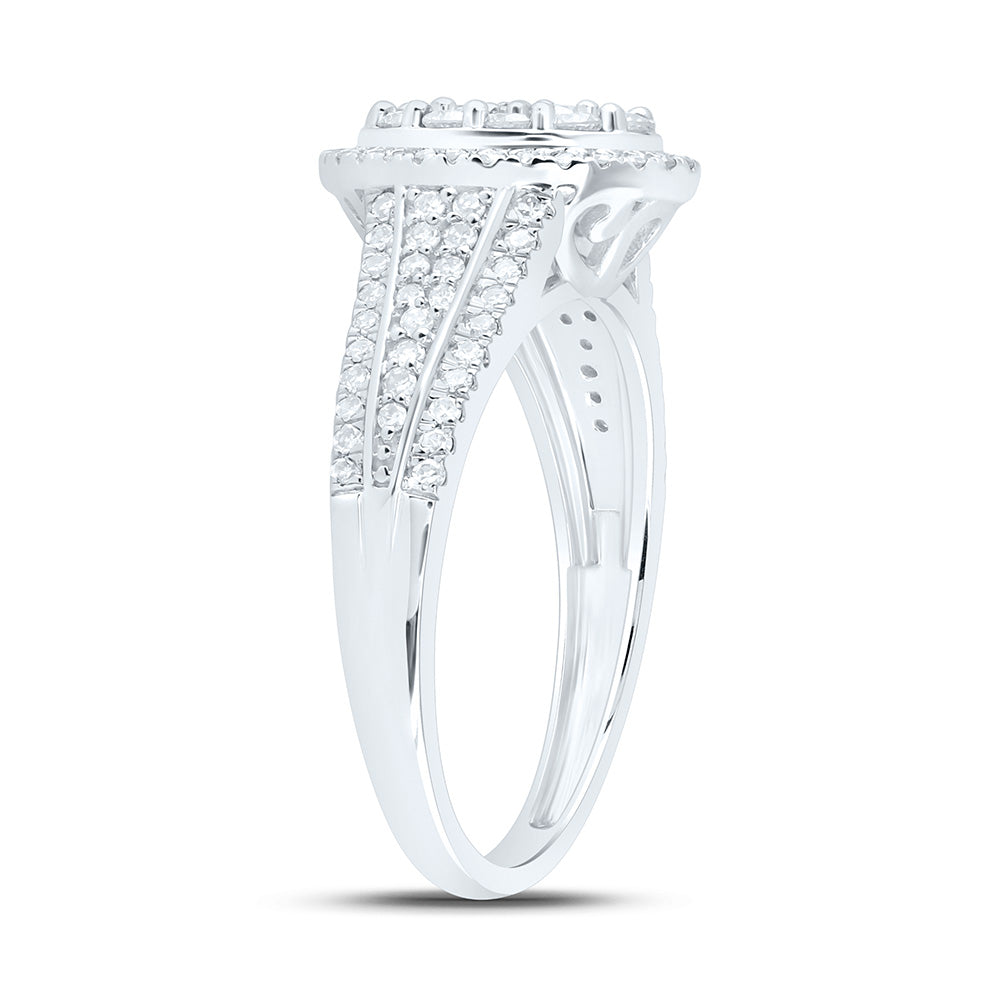 10K Yellow Or White Gold 3/4 Cttw Natural Diamond Nk Fashion Oval Bridal Anniversary Wedding Engagement Band Ring