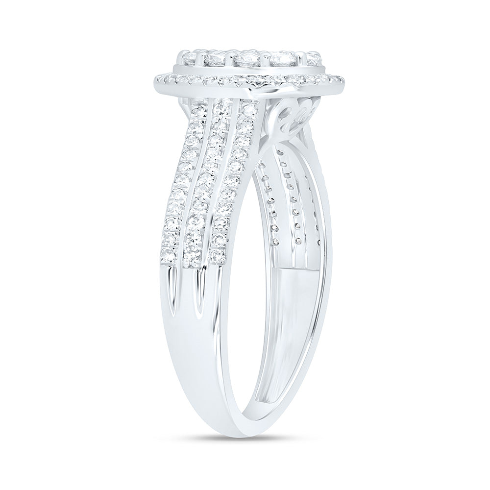 10K Yellow Or White Gold 3/4 Cttw Natural Diamond Nk Fashion Oval Bridal Anniversary Wedding Engagement Band Ring