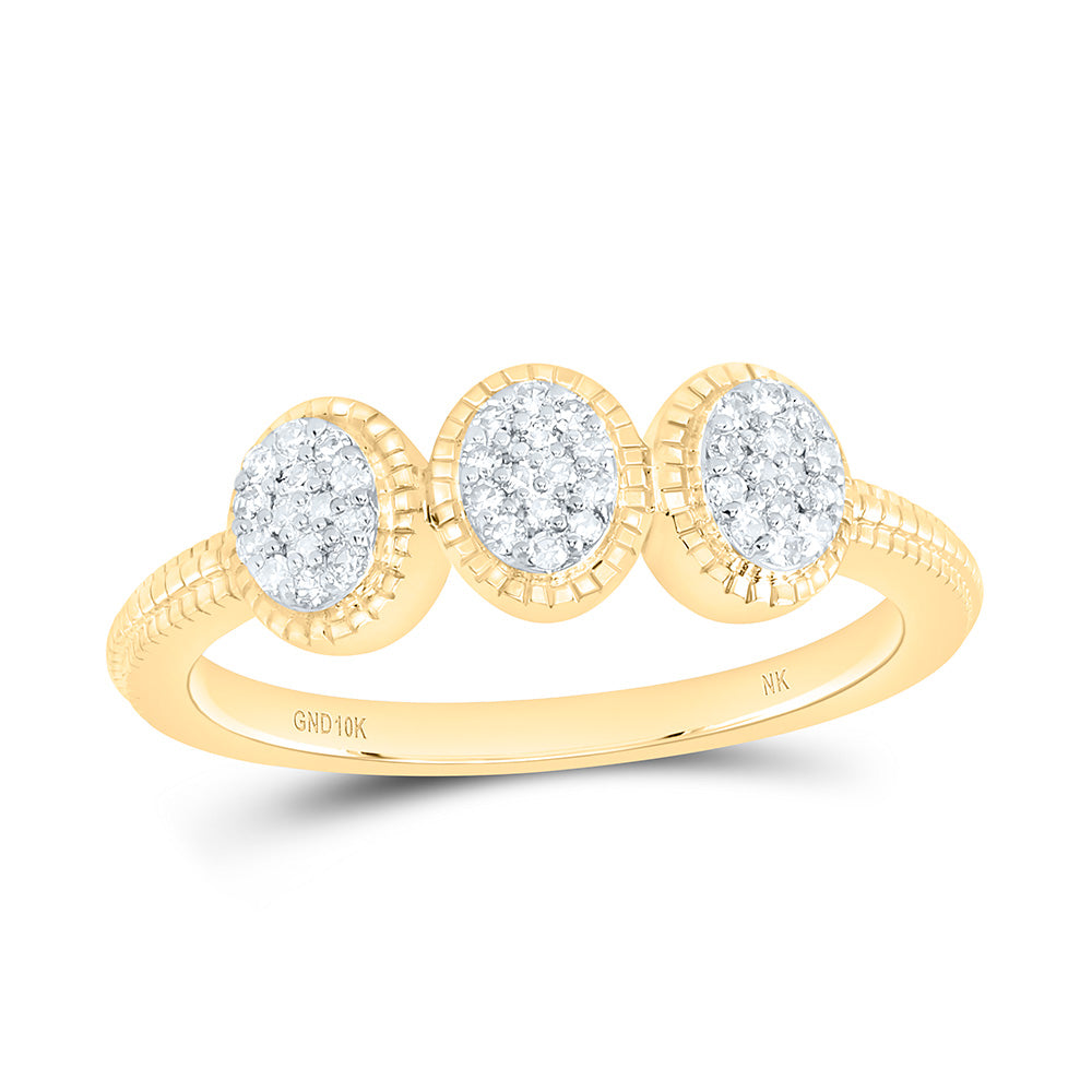 10K Yellow Or White Gold 1/6 Cttw Natural Diamond Nk Fashion Oval Bridal Anniversary Wedding Engagement Band Ring
