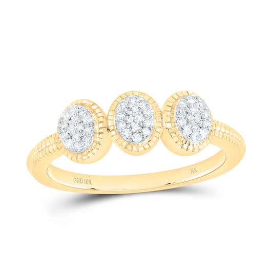 10K Yellow Or White Gold 1/6 Cttw Natural Diamond Nk Fashion Oval Bridal Anniversary Wedding Engagement Band Ring