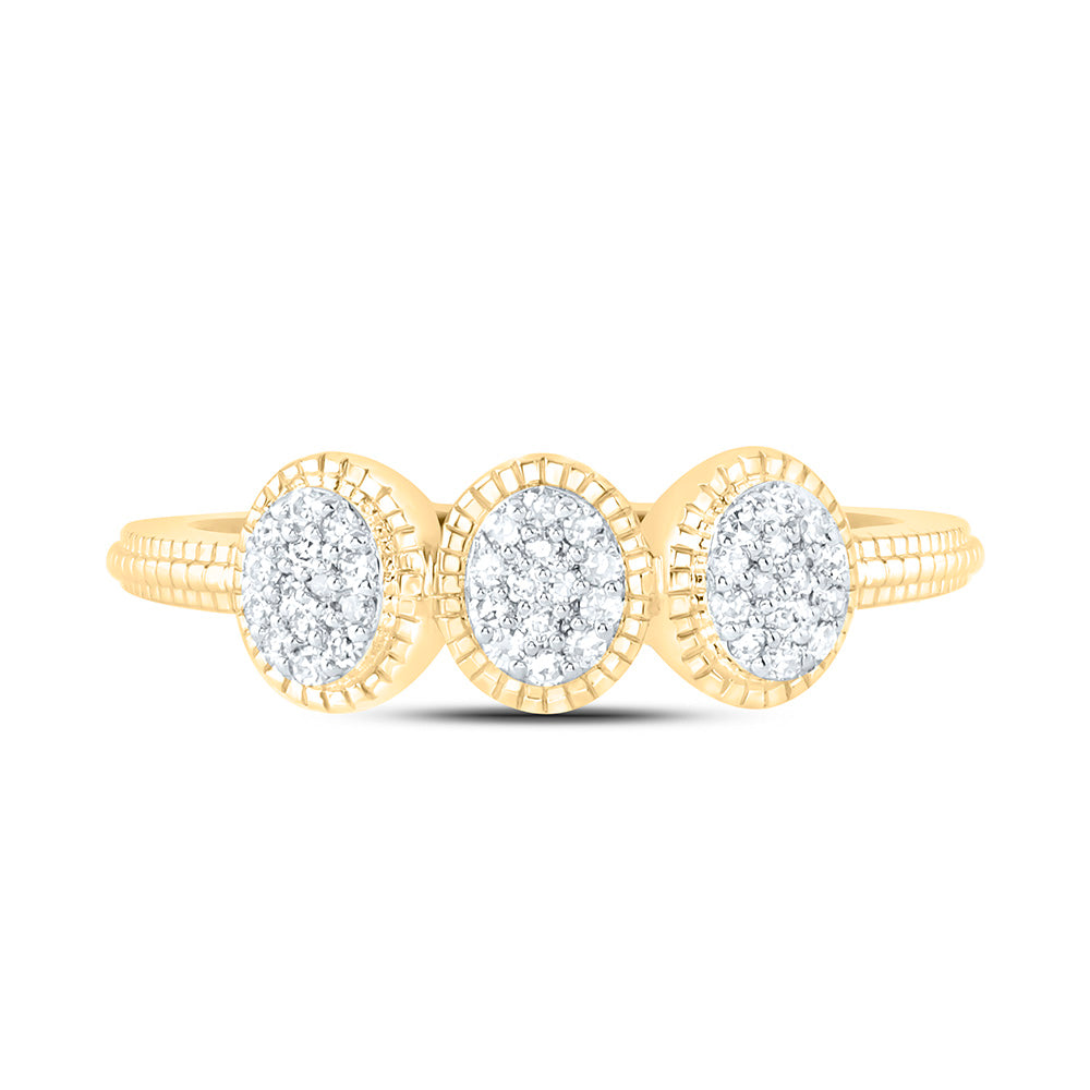 10K Yellow Or White Gold 1/6 Cttw Natural Diamond Nk Fashion Oval Bridal Anniversary Wedding Engagement Band Ring