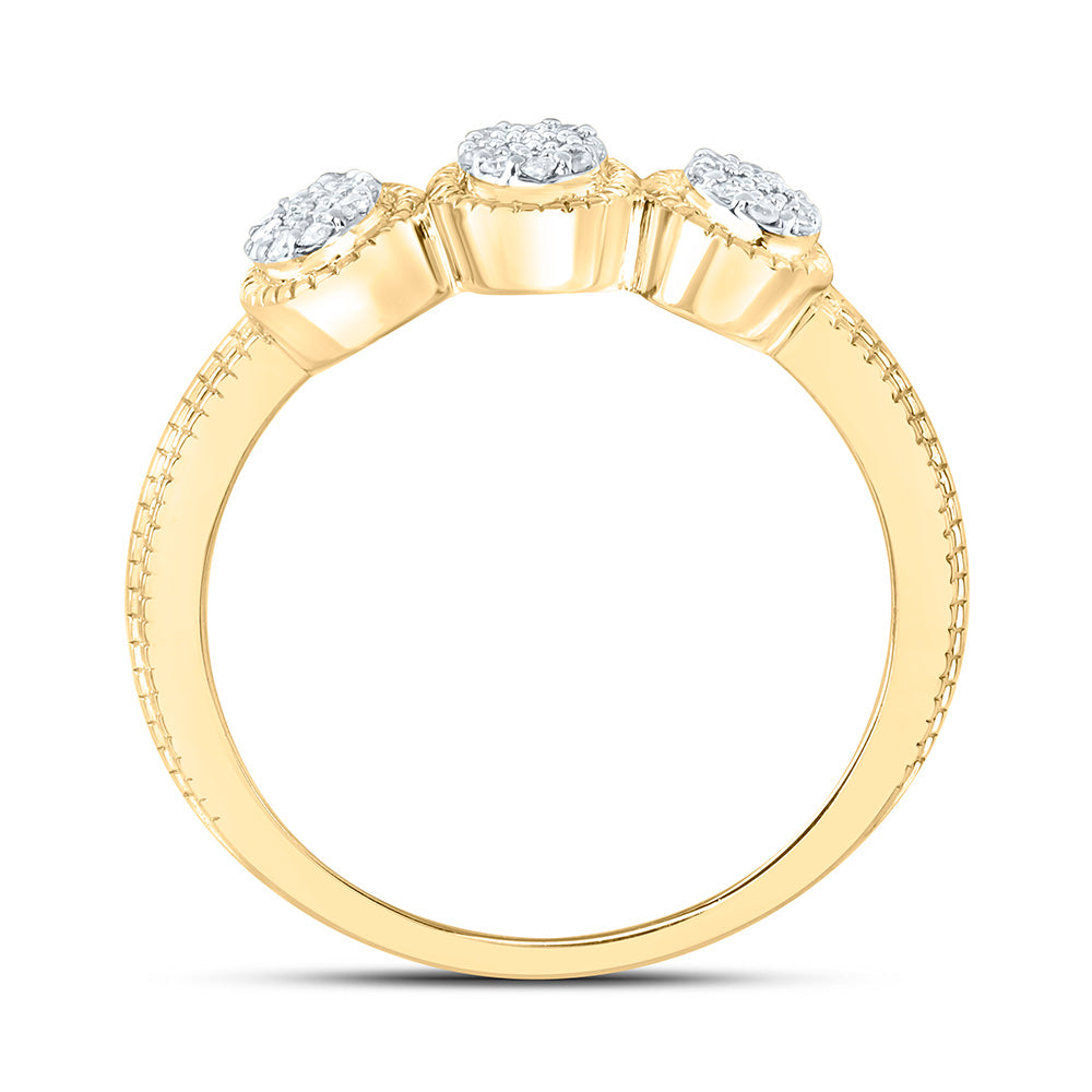 10K Yellow Or White Gold 1/6 Cttw Natural Diamond Nk Fashion Oval Bridal Anniversary Wedding Engagement Band Ring