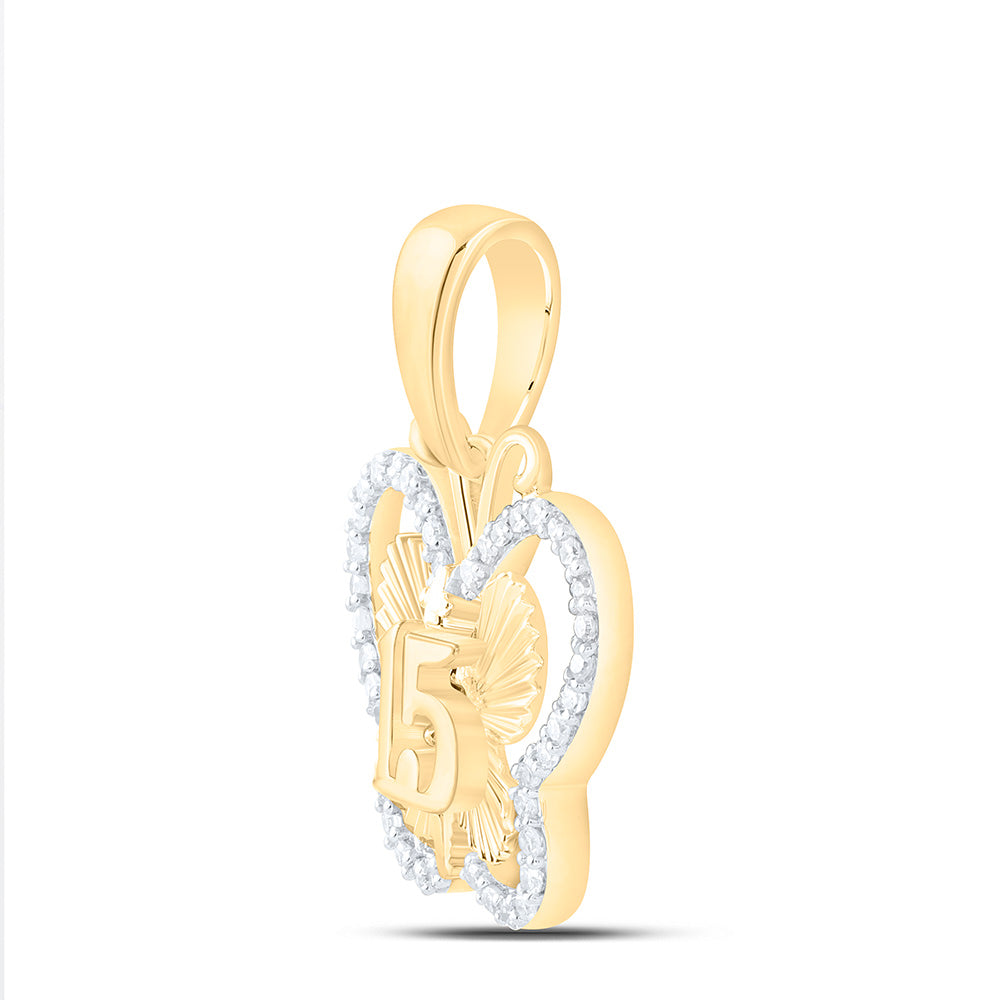 10K Yellow Gold 1/6 Cttw Natural Diamond Nk Fashion Butterfly Pendant