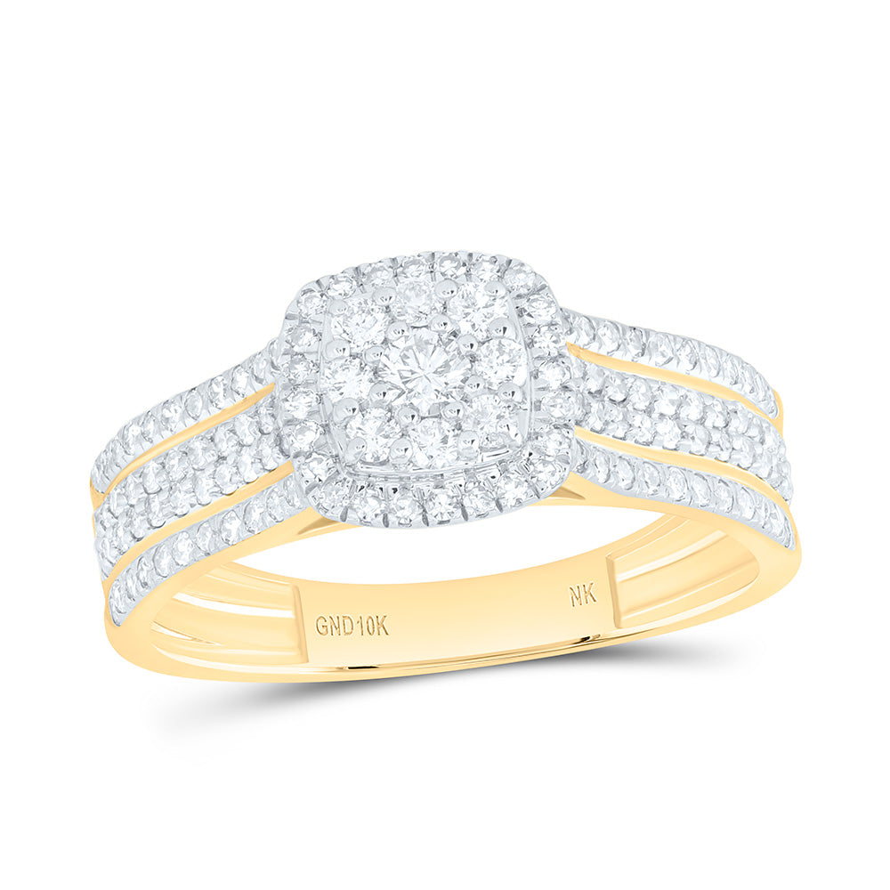 10K Yellow Or White Gold 5/8 Cttw Natural Diamond Nk Fashion Bridal Anniversary Wedding Engagement Band Ring