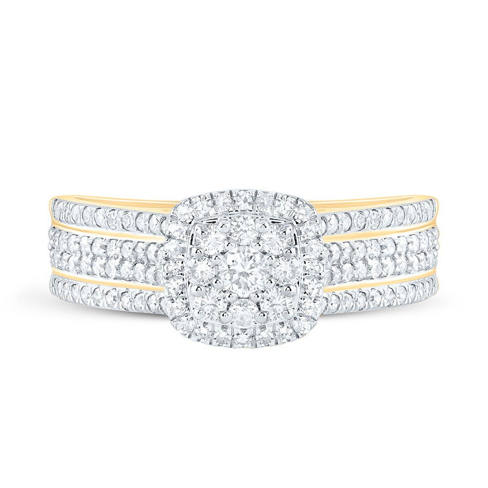 10K Yellow Or White Gold 5/8 Cttw Natural Diamond Nk Fashion Bridal Anniversary Wedding Engagement Band Ring