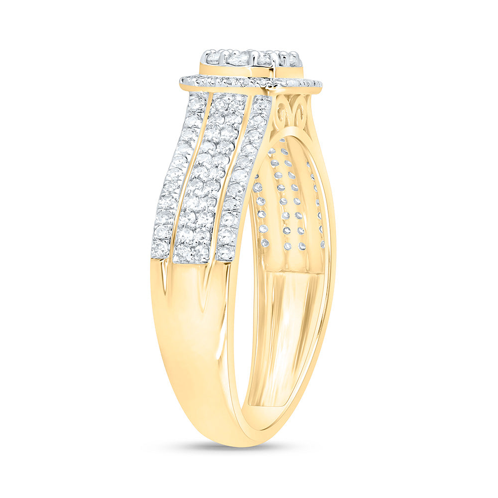 10K Yellow Or White Gold 5/8 Cttw Natural Diamond Nk Fashion Bridal Anniversary Wedding Engagement Band Ring