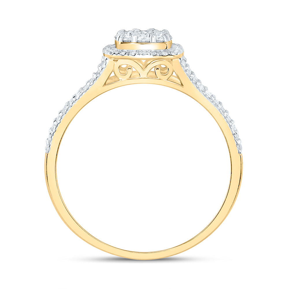 10K Yellow Or White Gold 5/8 Cttw Natural Diamond Nk Fashion Bridal Anniversary Wedding Engagement Band Ring
