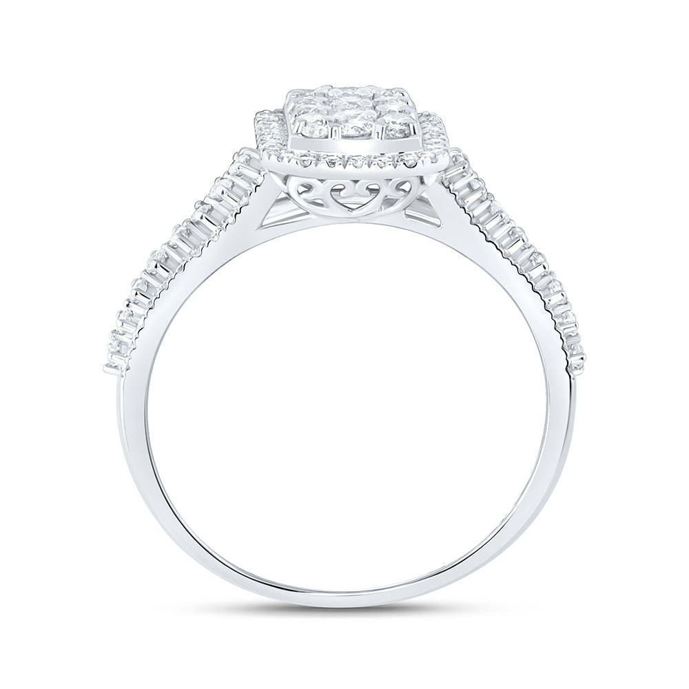 10K Yellow Or White Gold 3/4 Cttw Natural Diamond Nk Fashion Bridal Anniversary Wedding Engagement Band Ring