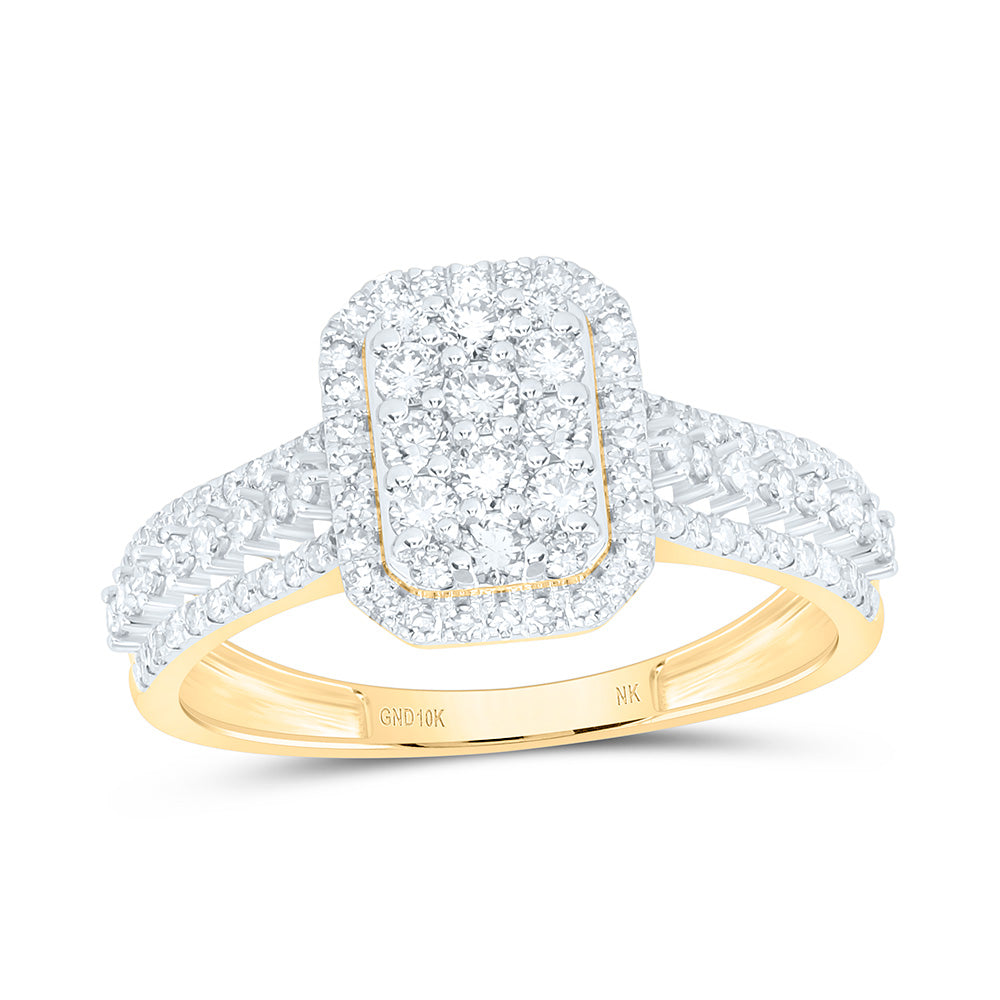 10K Yellow Or White Gold 3/4 Cttw Natural Diamond Nk Fashion Bridal Anniversary Wedding Engagement Band Ring