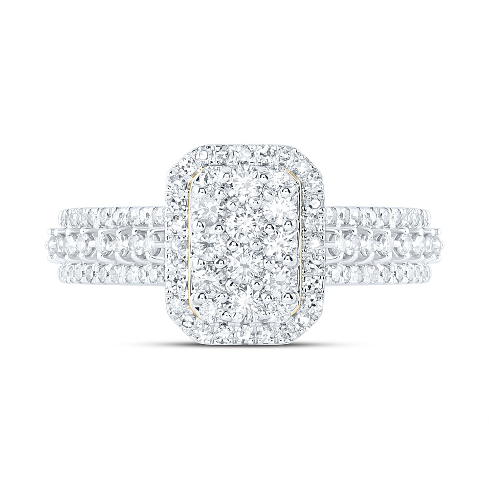 10K Yellow Or White Gold 3/4 Cttw Natural Diamond Nk Fashion Bridal Anniversary Wedding Engagement Band Ring